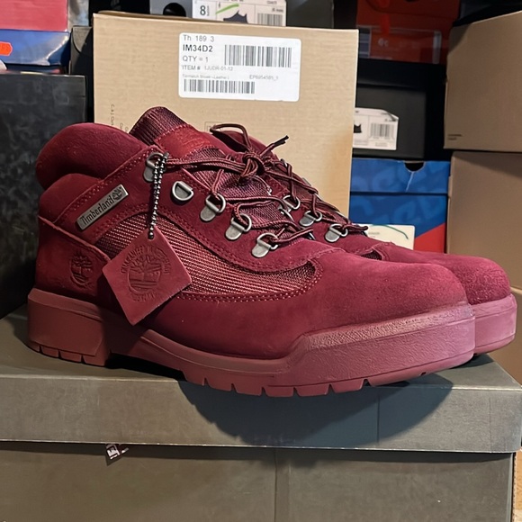 Timberland Field Boots F/L WP burgundy suede new waterproof Mens Size 10.5 - Picture 14 of 16